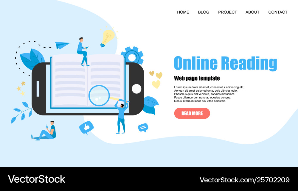 Webpage template flat design open book Vector Image