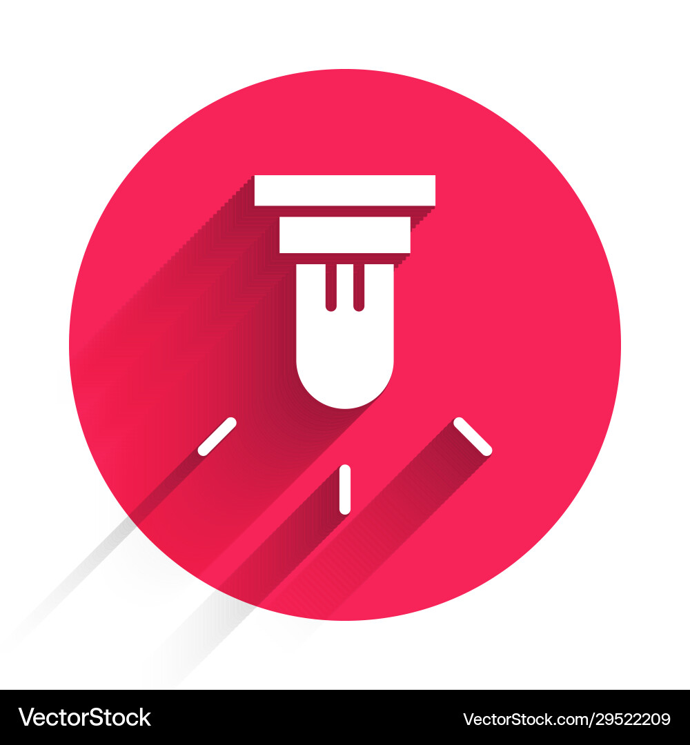 White motion sensor icon isolated with long shadow Vector Image