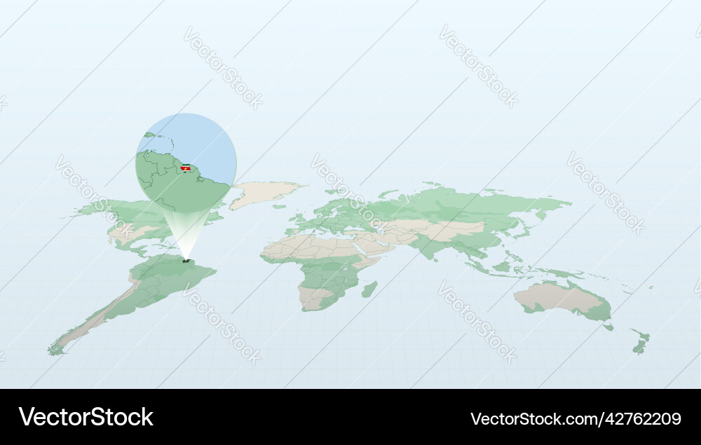 World map in perspective showing the location World map in perspective showing the location Vector Image