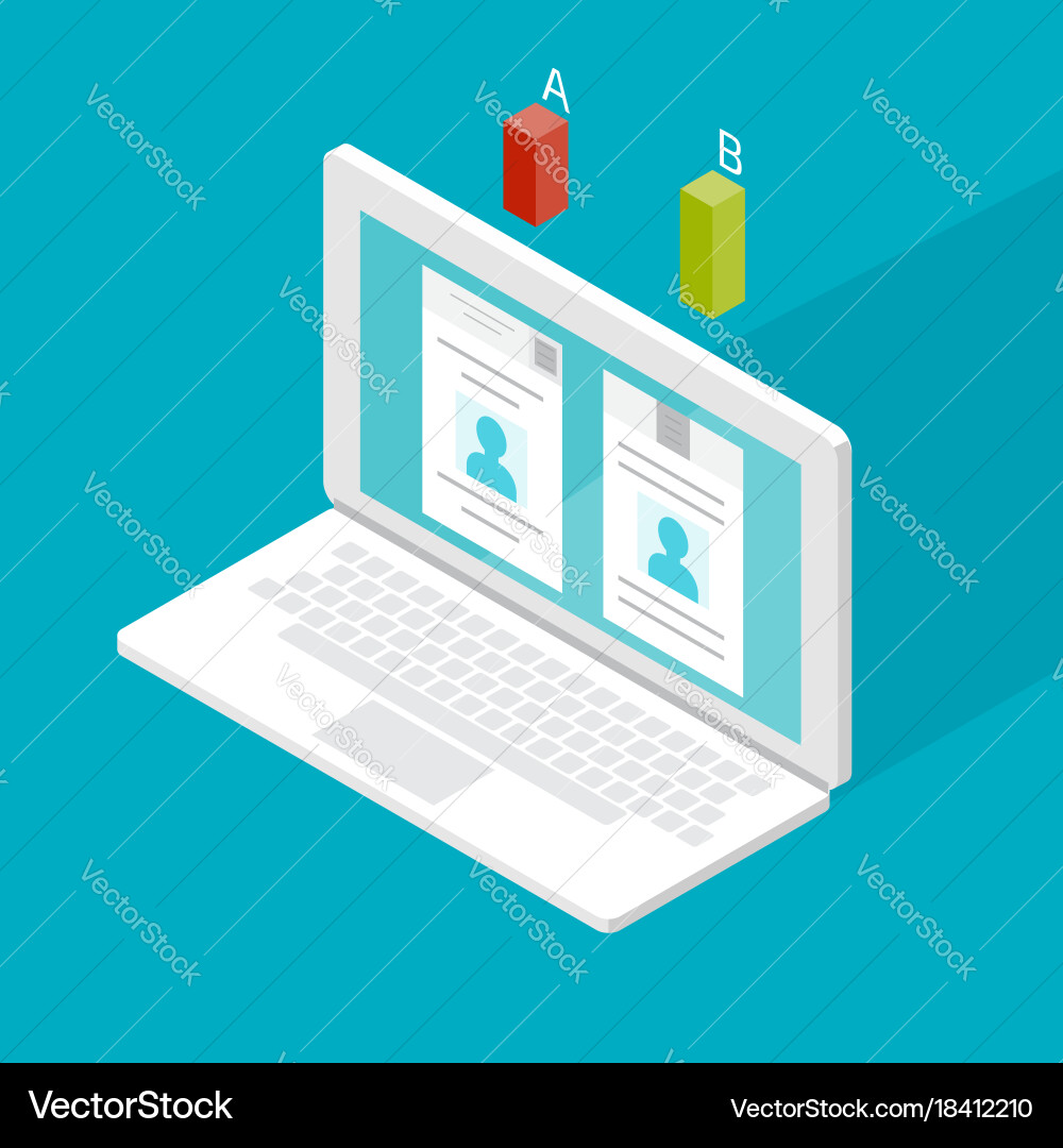 A-b comparison split testing concept vector image