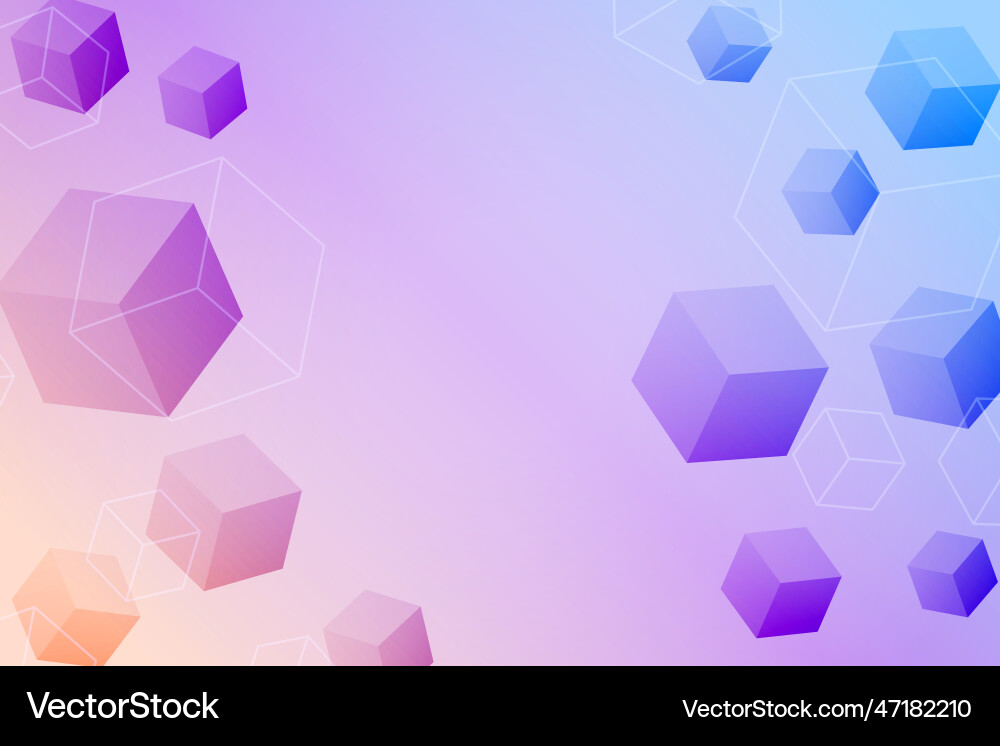 Abstract 3d cubic gradient box prospective vector image