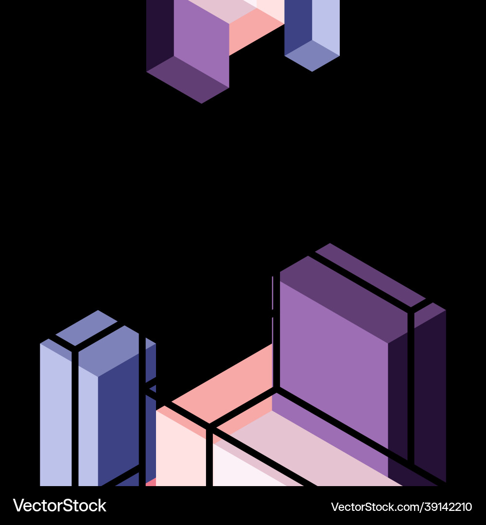 Abstract background 3d cubes cubic elements vector image