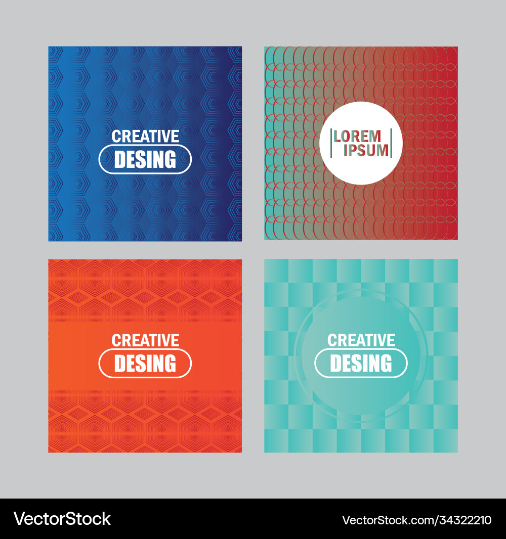 Backgrounds collection gradient repeat geometric Vector Image