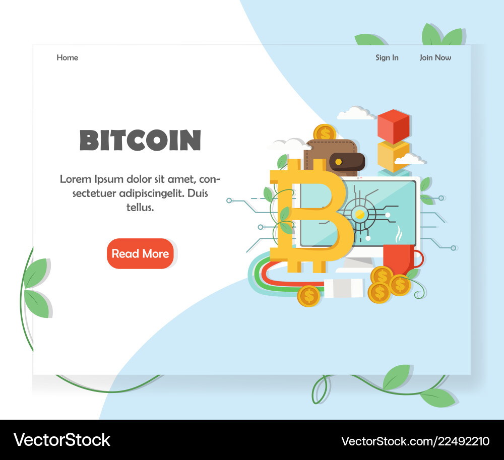 Bitcoin investment website homepage design – Royalty-Free Vector |  VectorStock