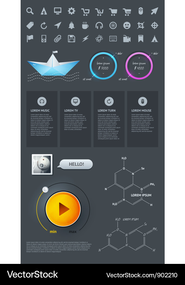 Buttons and menus Vector Image