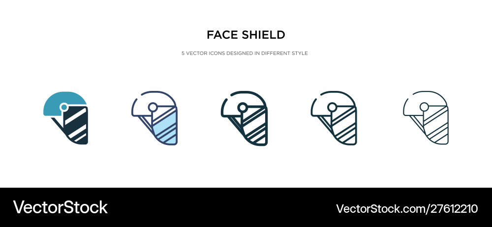 Face shield icon in different style two colored Vector Image