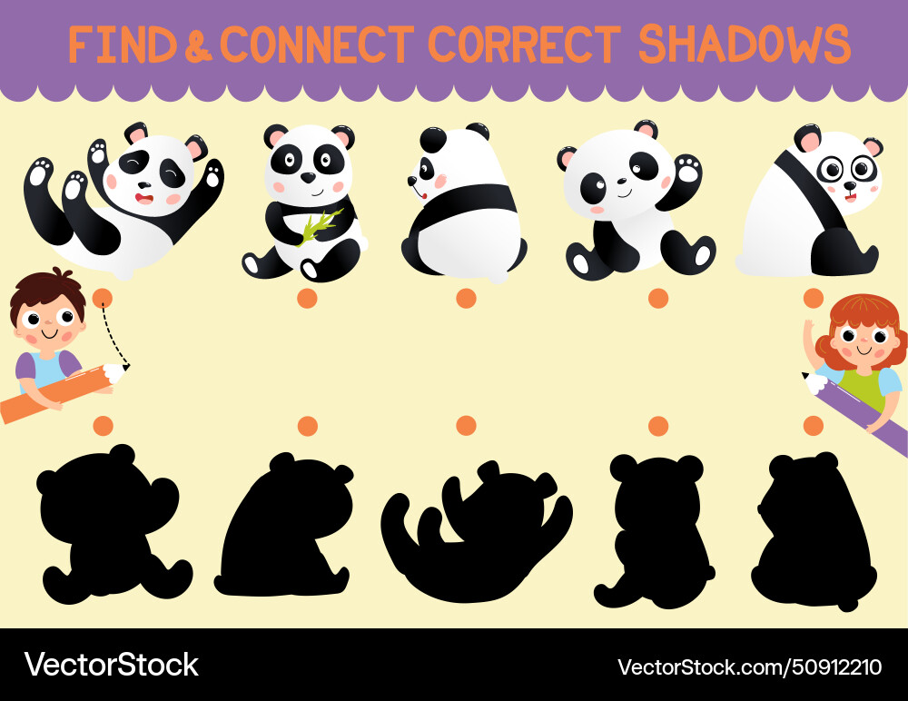 Find and connect correct shadows vector image