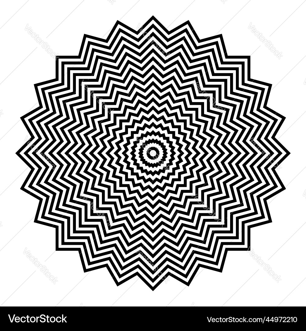 Geometric Zigzag Circle Pattern vector image
