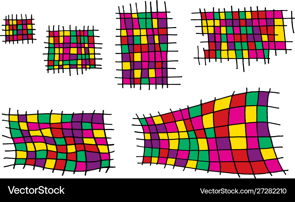 Grunge Tinte Hand gezogen Set mit quadratischem Käfig Grunge Tinte Hand gezogen Set mit quadratischem Käfig vektorbild