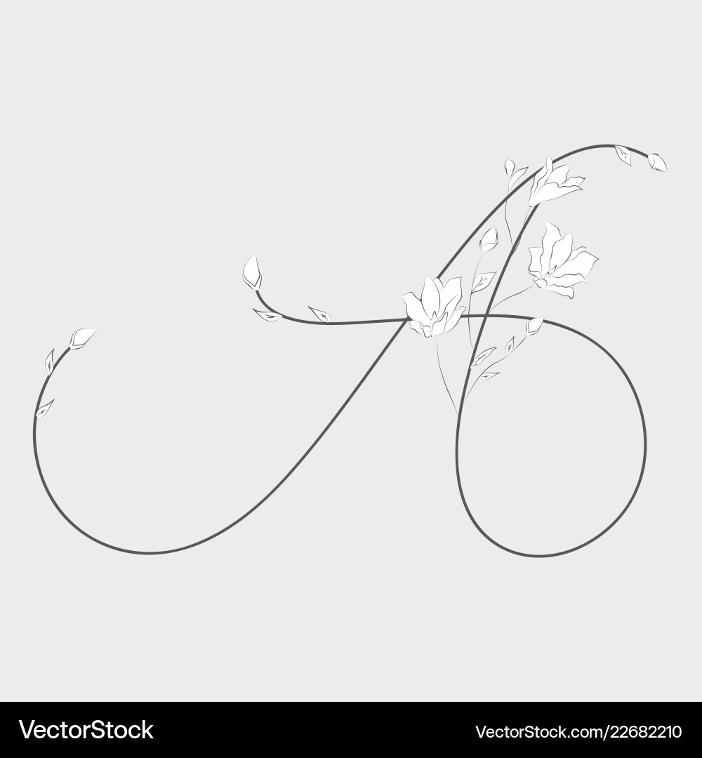 Hand drawn floral a monogram and logo Hand drawn floral a monogram and logo vector image