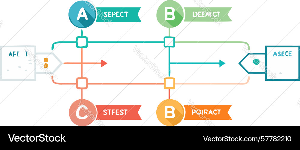 Hierarchical information flow diagram vector image