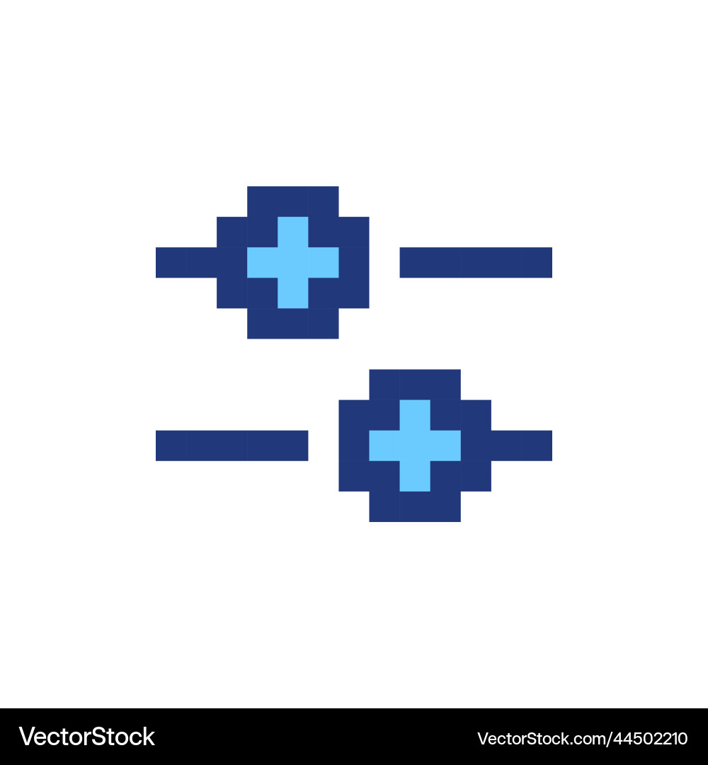 Horizontal adjust pixelated rgb color ui icon Horizontal adjust pixelated rgb color ui icon vector image