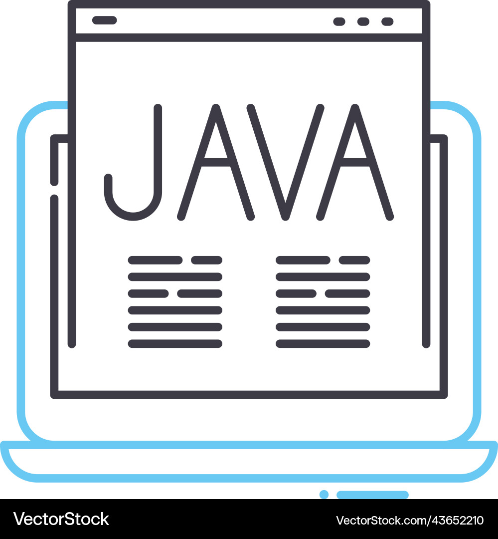 Java line icon outline symbol Java line icon outline symbol vector image