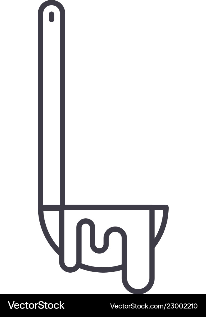Ladle line icon concept linear Ladle line icon concept linear Vector Image