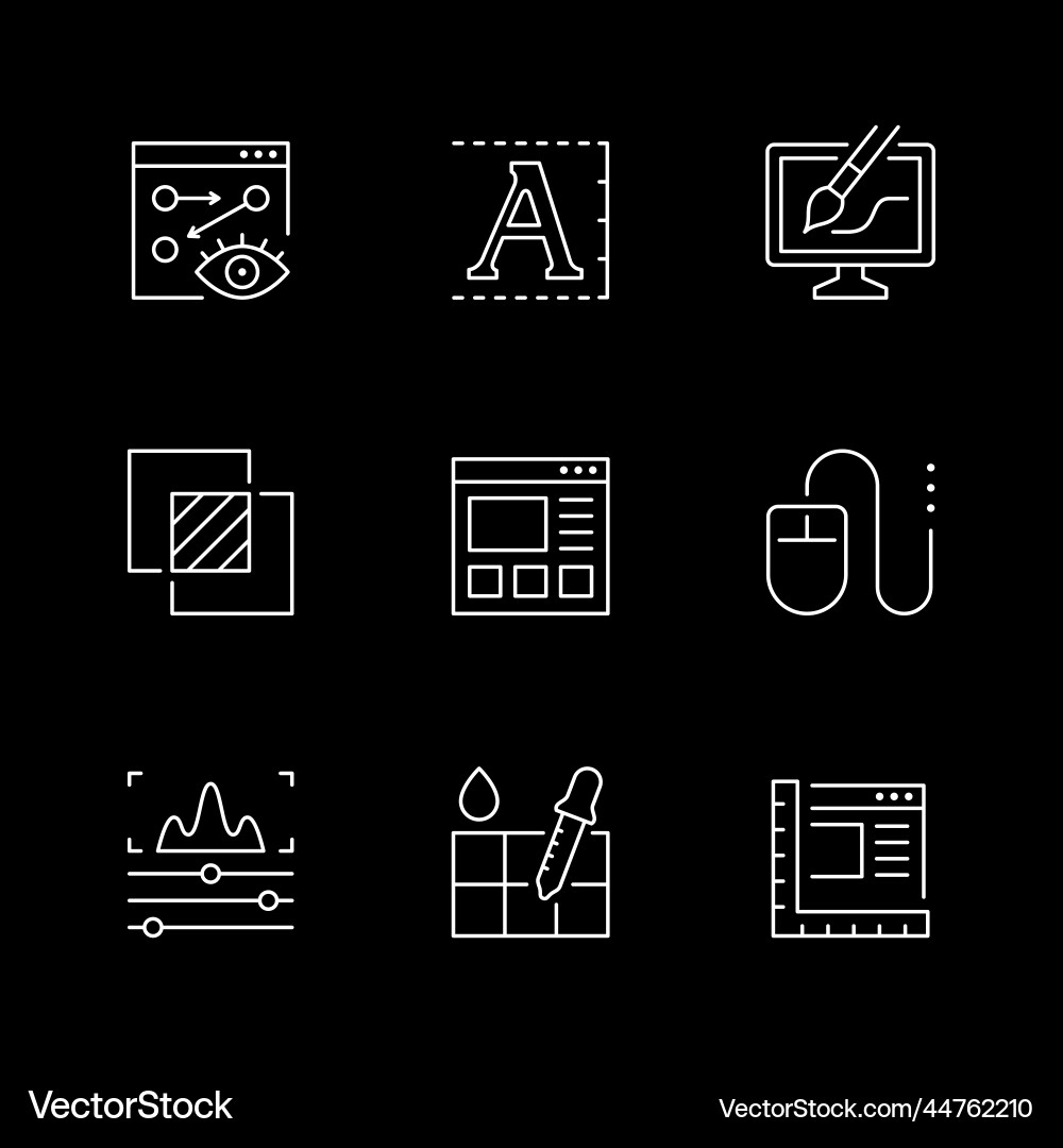 Liniensymbole des Webdesigns einstellen Liniensymbole des Webdesigns einstellen vektorbild