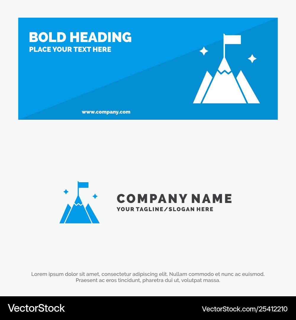 Mountain flag user interface solid icon website Vector Image