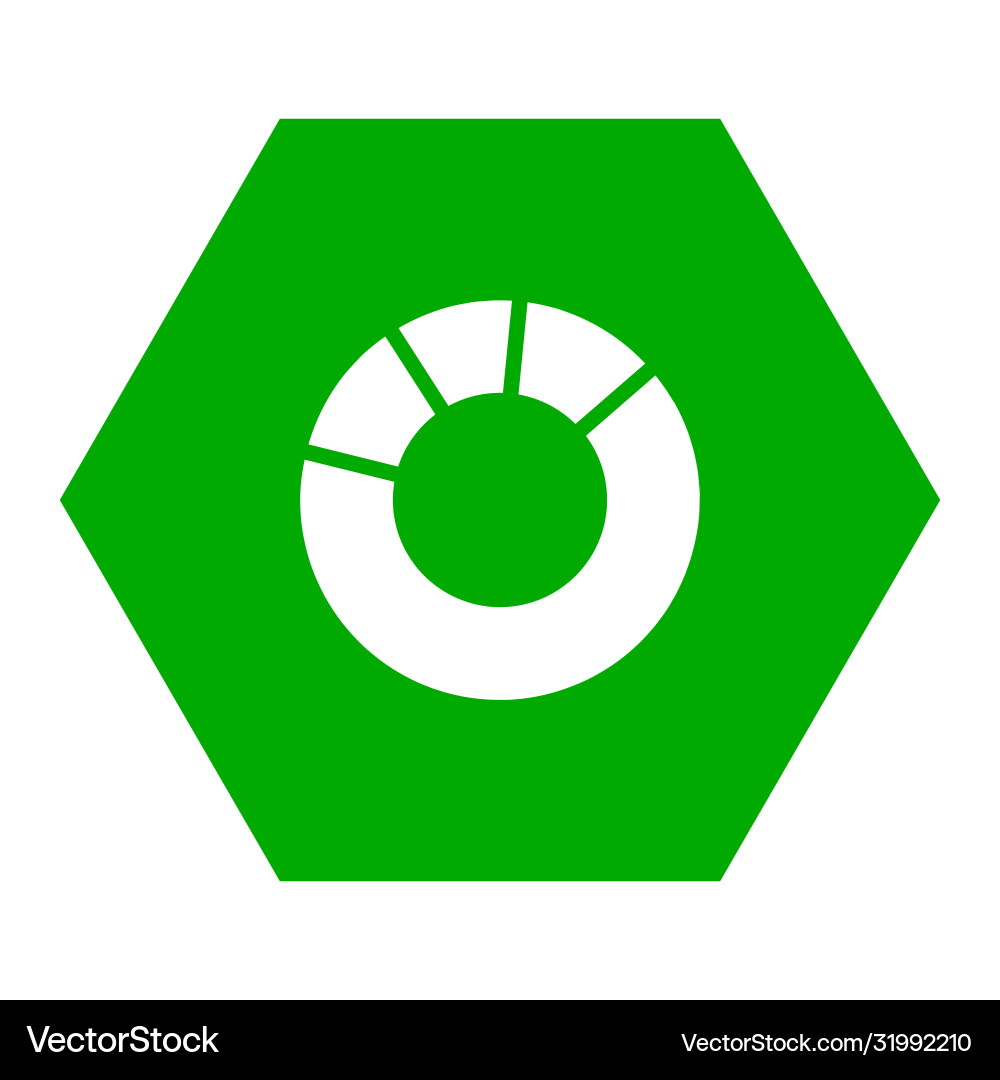 Pie chart and hexagon Vector Image