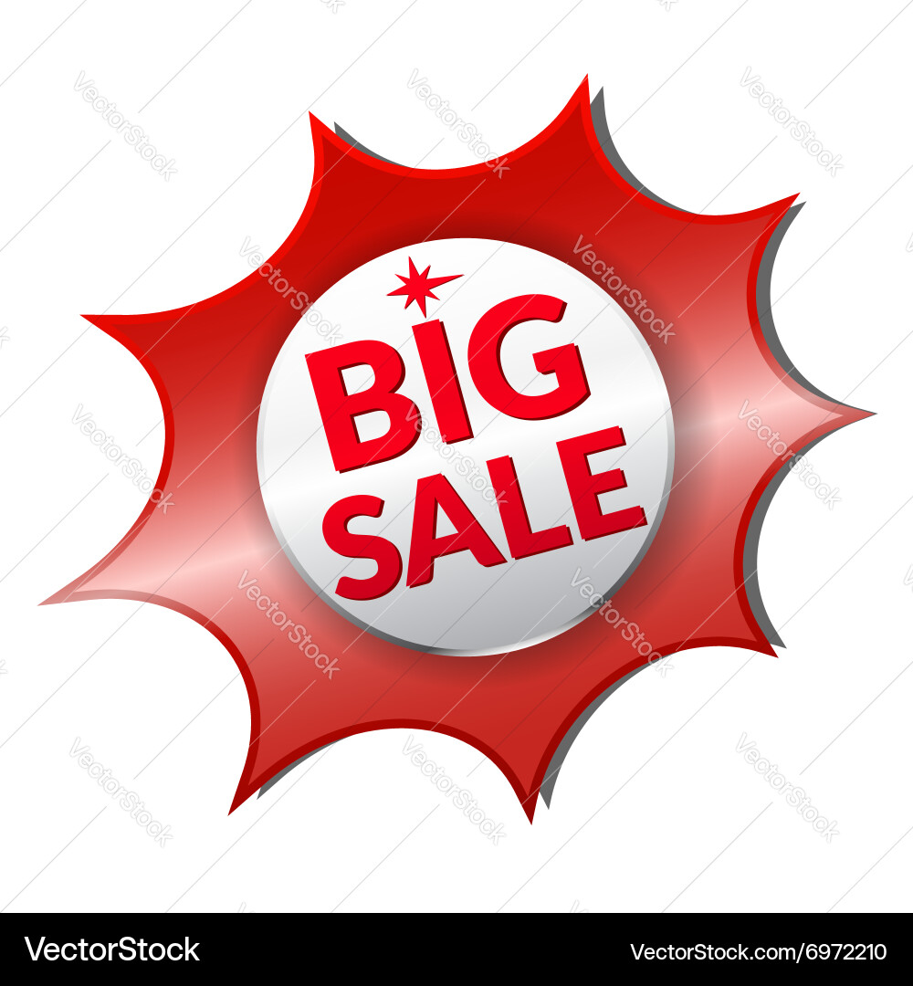 Red Sale Button with Shadow Vector Image