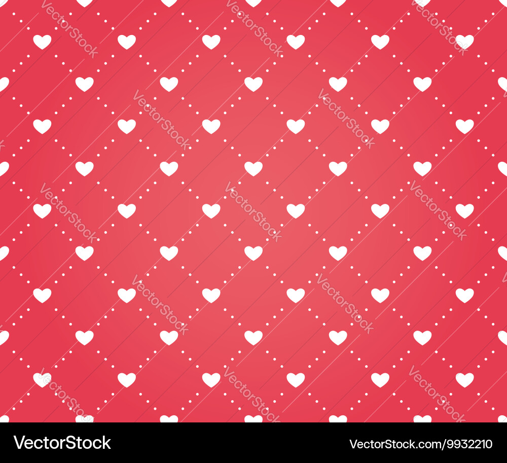 Seamless pattern of hearts on a red background vector image
