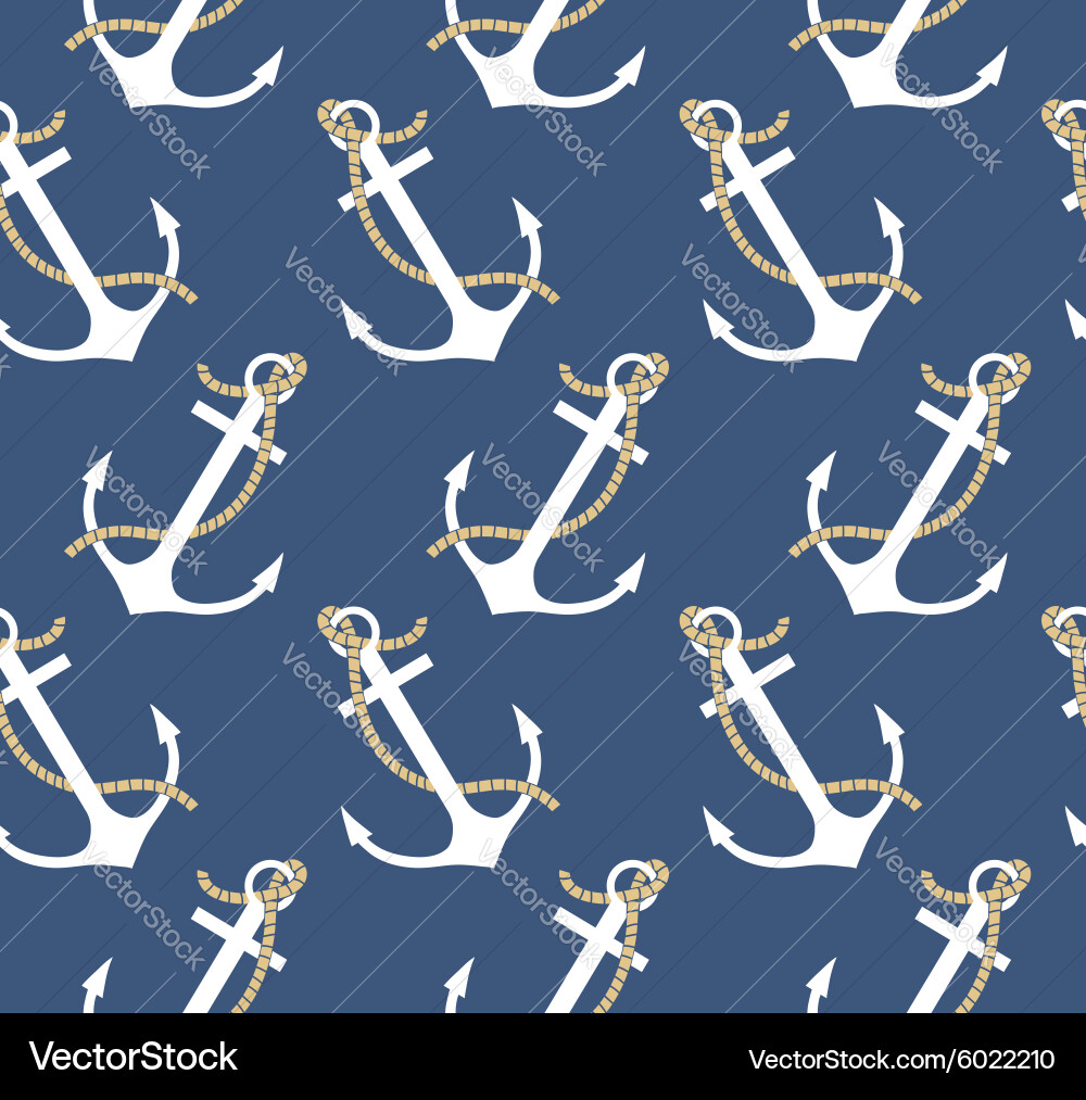 Seamless pattern with anchors Vector Image