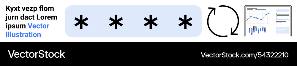 Secure password protection system with data Vector Image