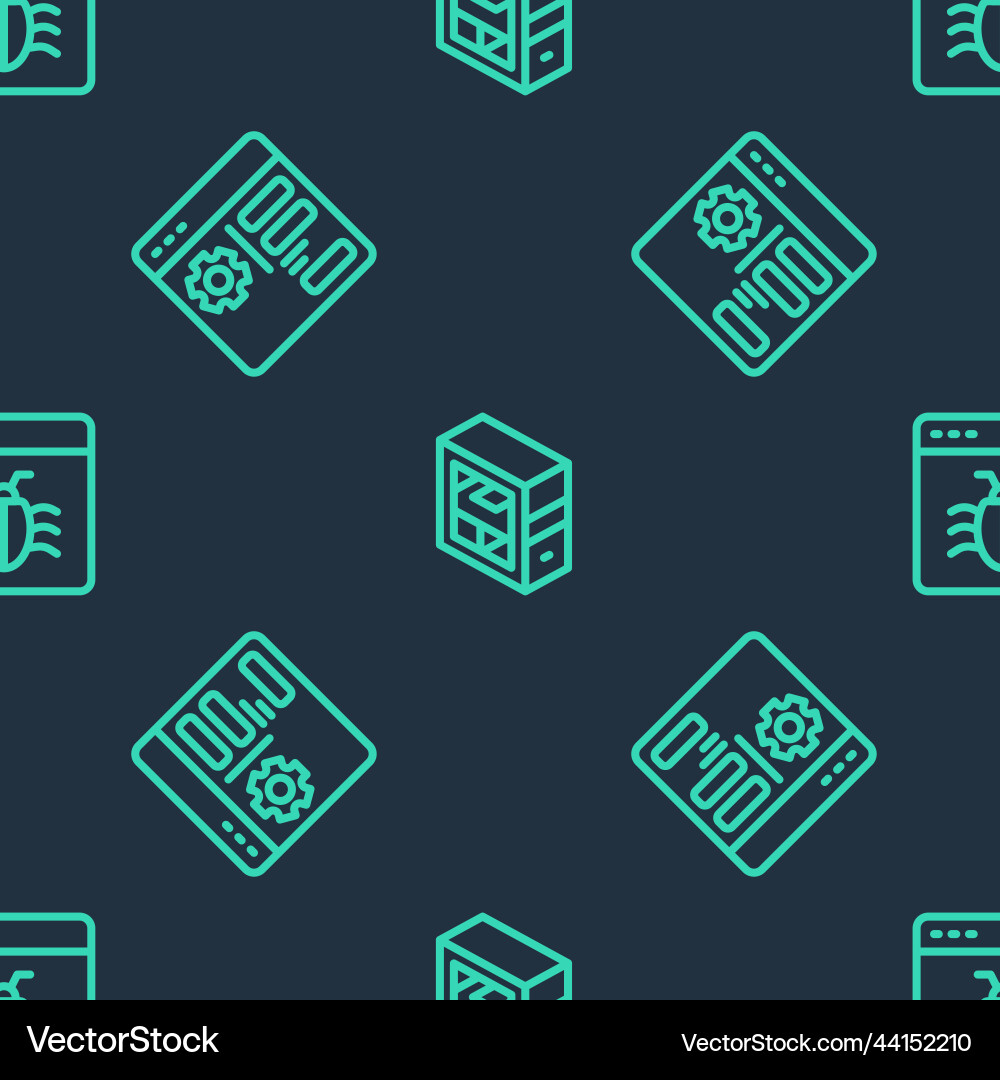 Set line computer browser setting and system bug Set line computer browser setting and system bug vector image