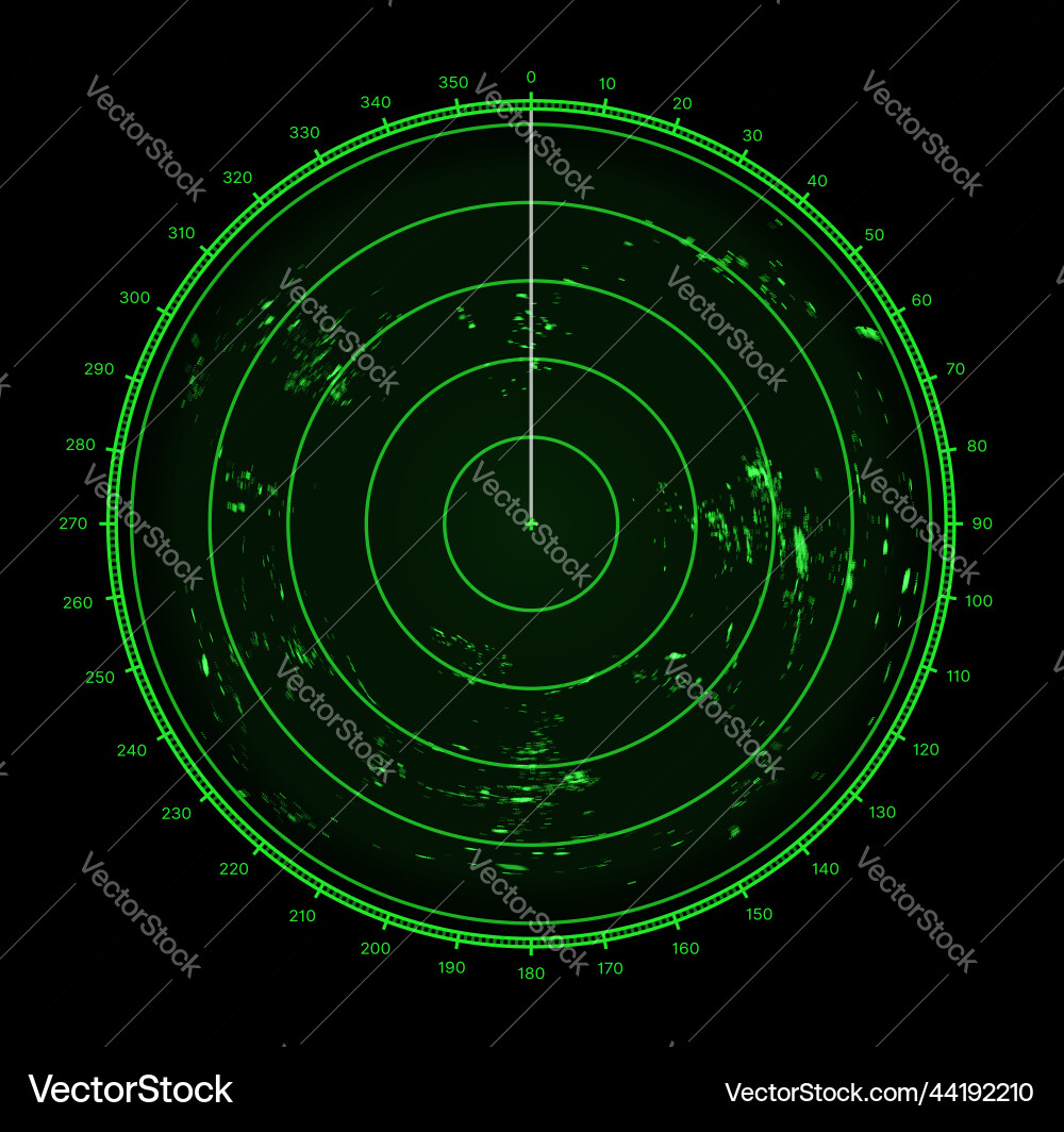 Ship radar sonar screen military target aim scan Ship radar sonar screen military target aim scan vector image