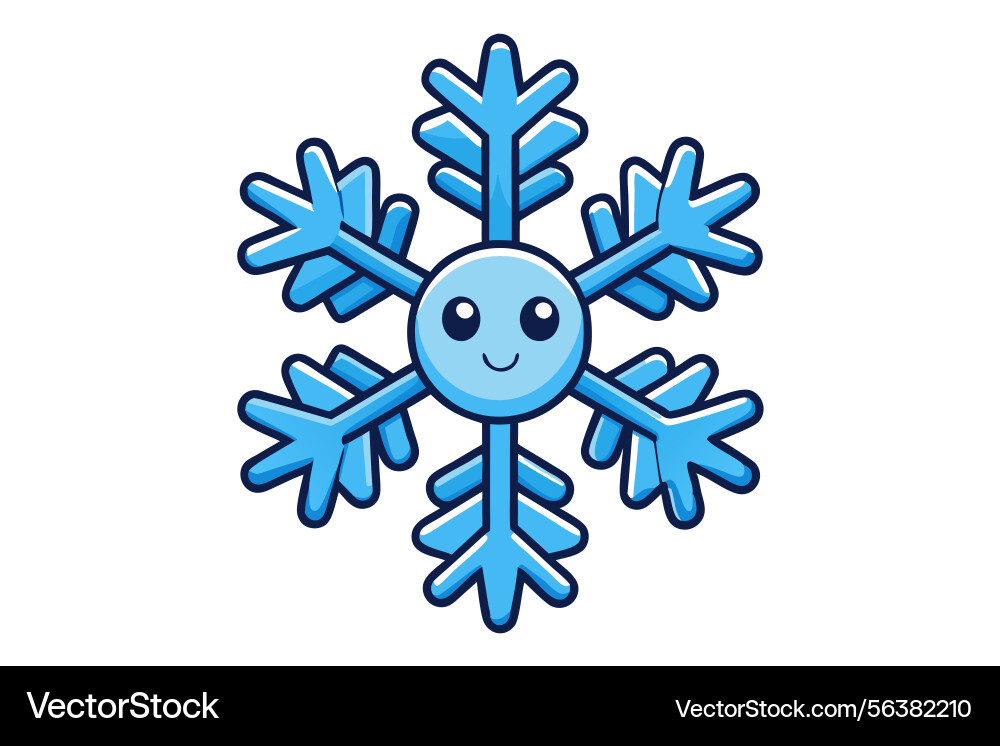 Snowflake with a smiling face designed vector image