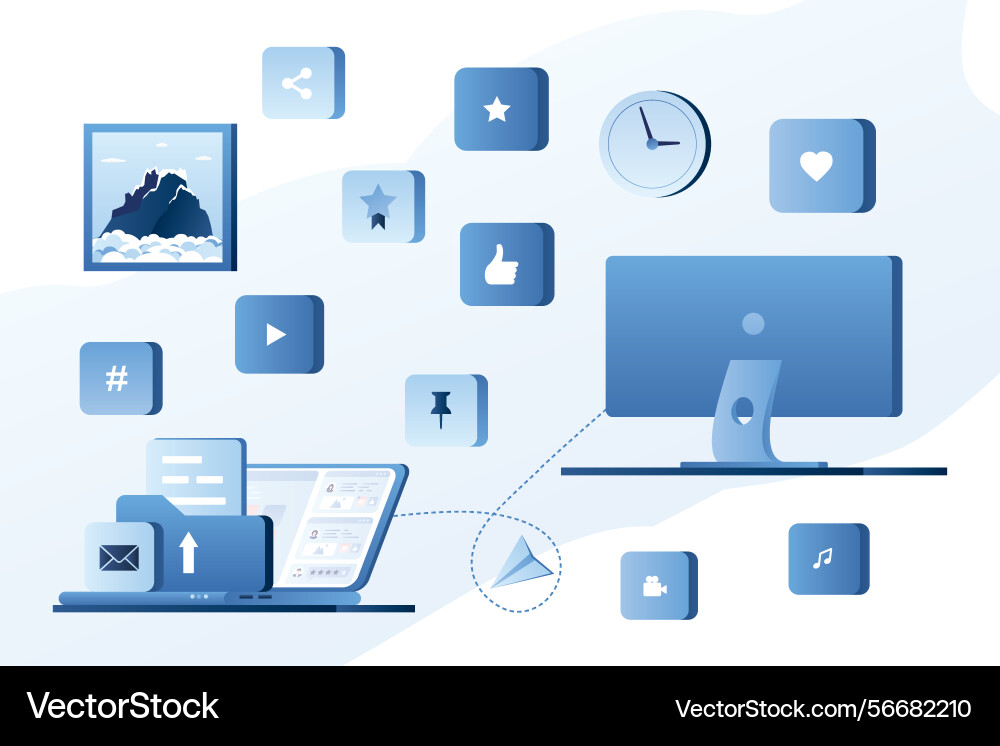 Social networking and messaging between smart Social networking and messaging between smart Vector Image