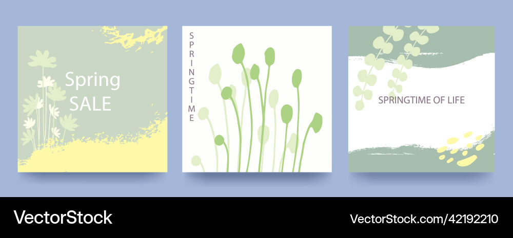 Spring green square backgrounds minimalistic Spring green square backgrounds minimalistic vector image
