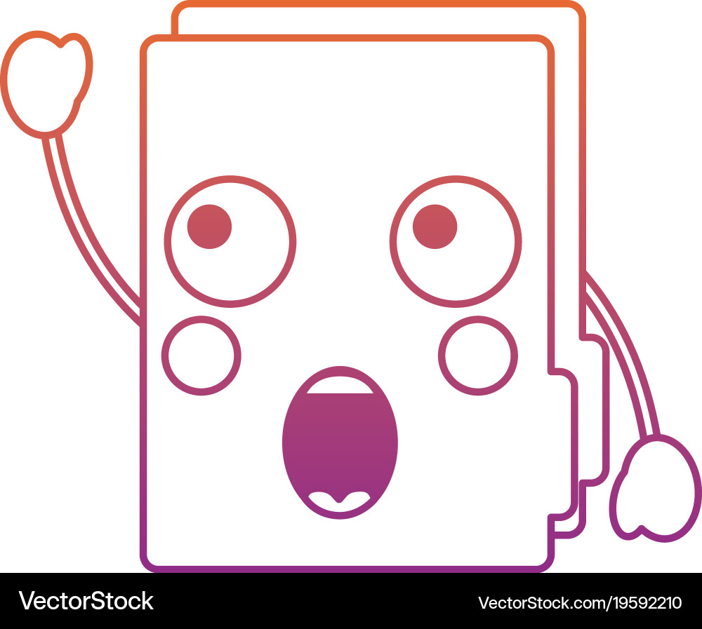 Surprised file folder kawaii icon image vector image