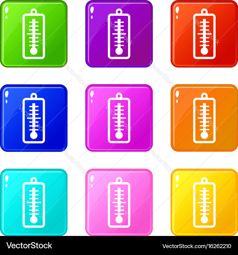 Thermometer indicates low temperature set 9 Vector Image