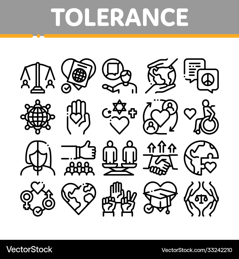 Tolerance and equality collection icons set Tolerance and equality collection icons set vector image