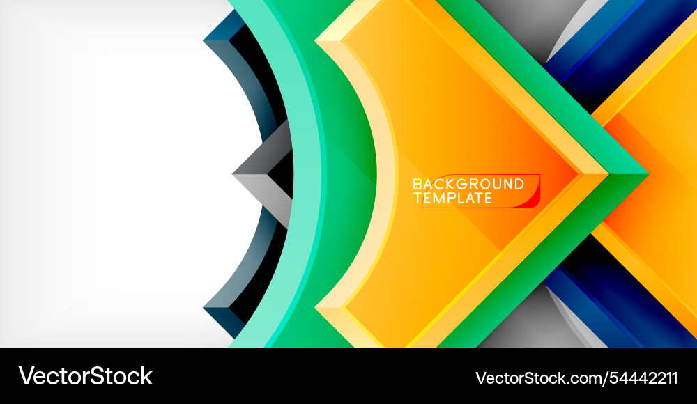 Arrow with round elements color geometric shapes vector image