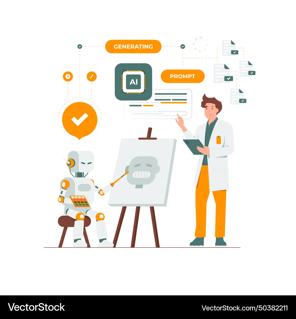 Artificial intelligence created generate art Artificial intelligence created generate art vector image