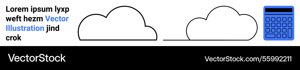 Cloud computing with text and calculator Cloud computing with text and calculator Vector Image