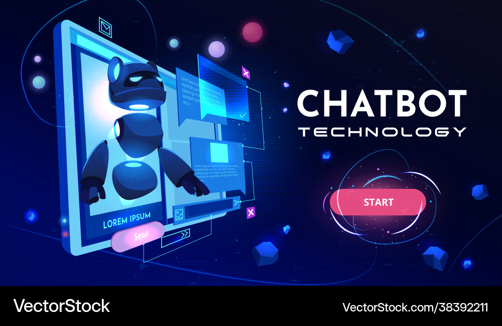 Conversational chatbot service website vector image