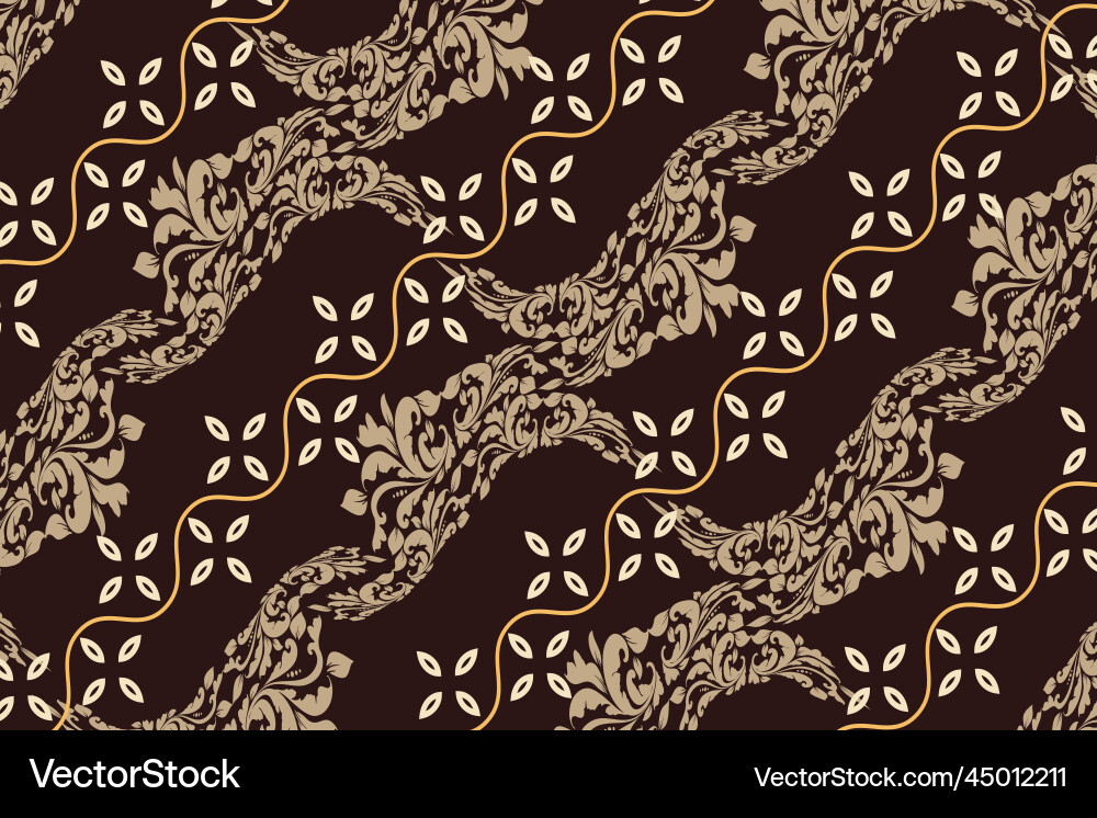 Damask repeat pattern background vector image