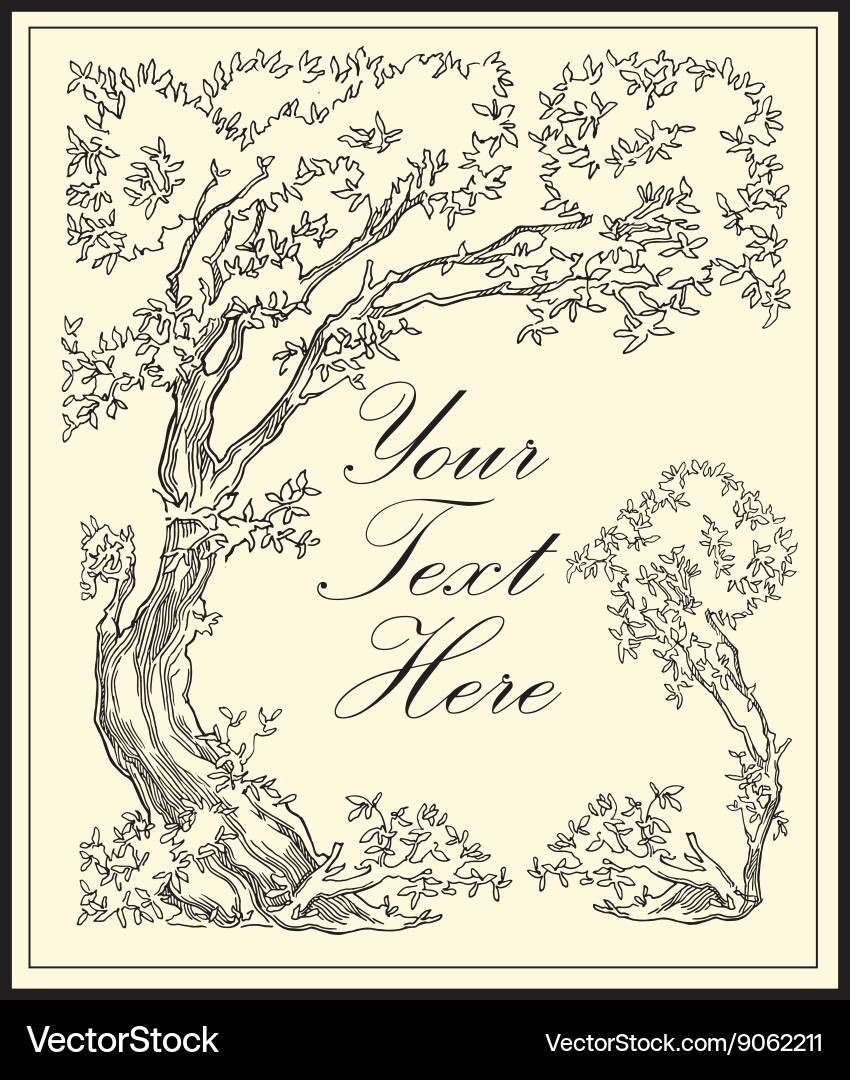 Elegant Tree Sketch Vector Image