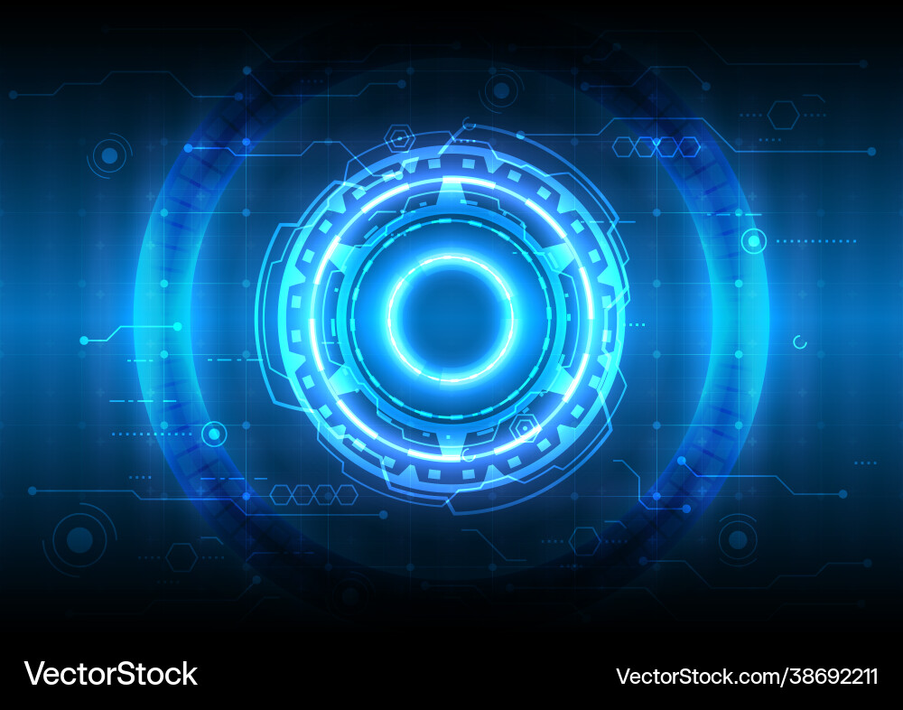 Futuristic sci-fi glowing hud user computer Futuristic sci-fi glowing hud user computer vector image