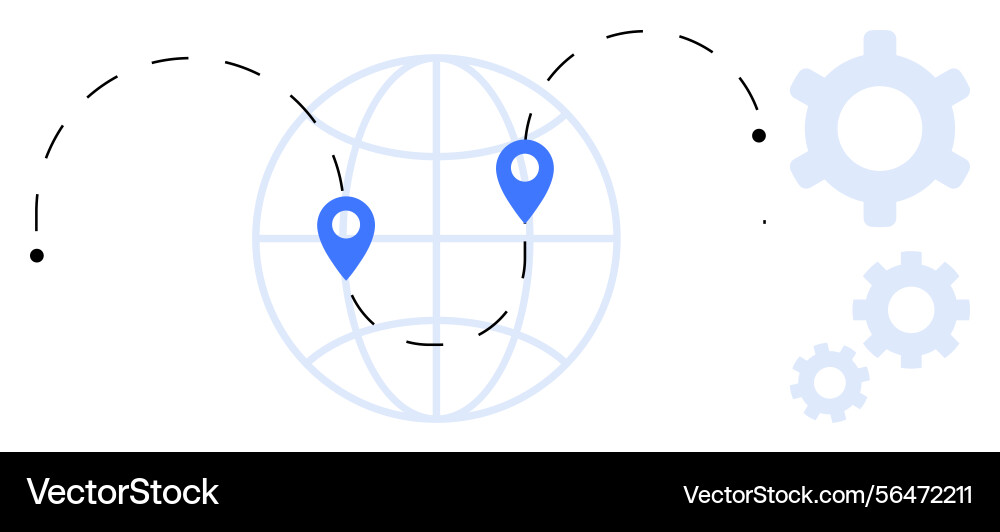 Global navigation and connectivity with location Global navigation and connectivity with location vector image
