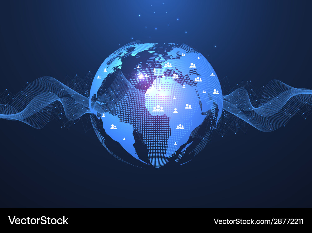 Global network connection concept big data Vector Image
