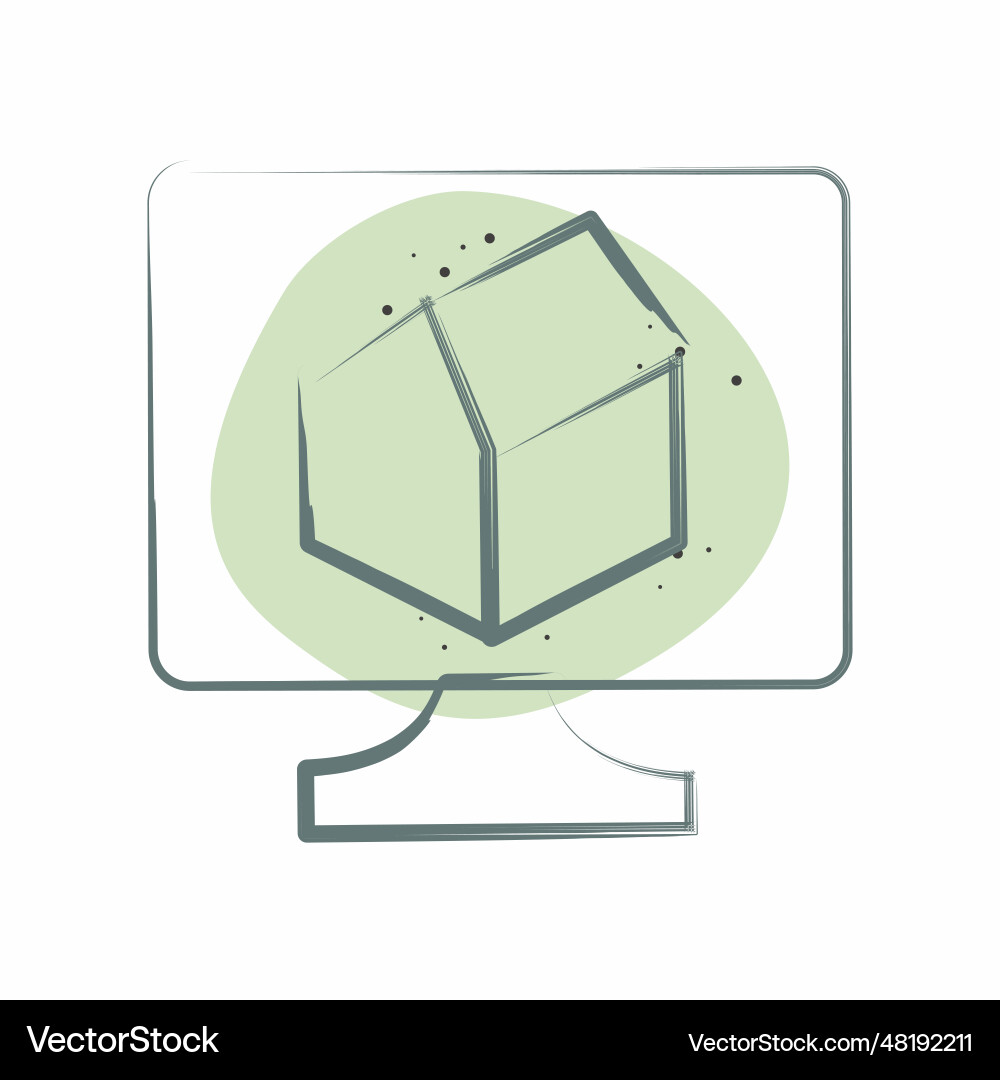 Icon 3d rendering related to visualization Icon 3d rendering related to visualization Vector Image