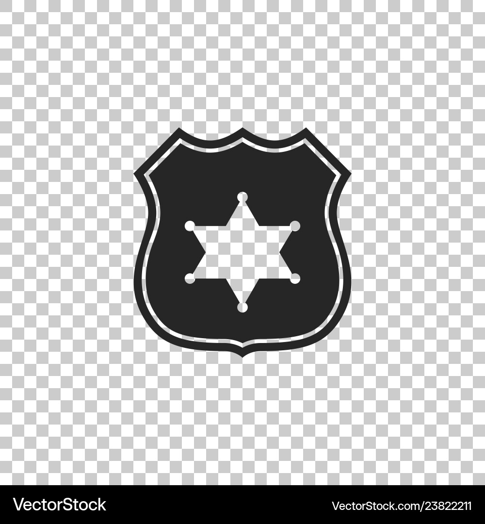 Police badge icon on transparent background Police badge icon on transparent background vector image