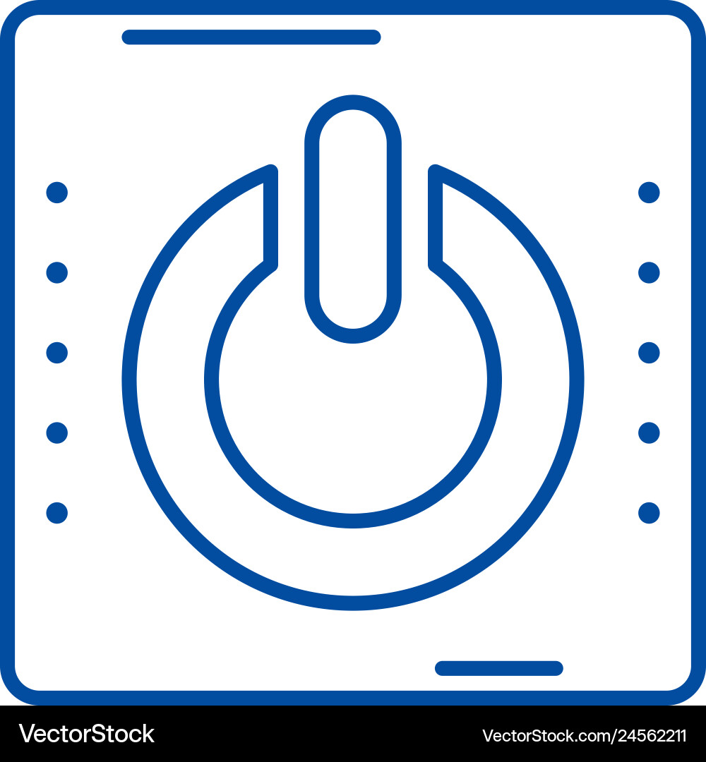 Power button line icon concept flat vector image