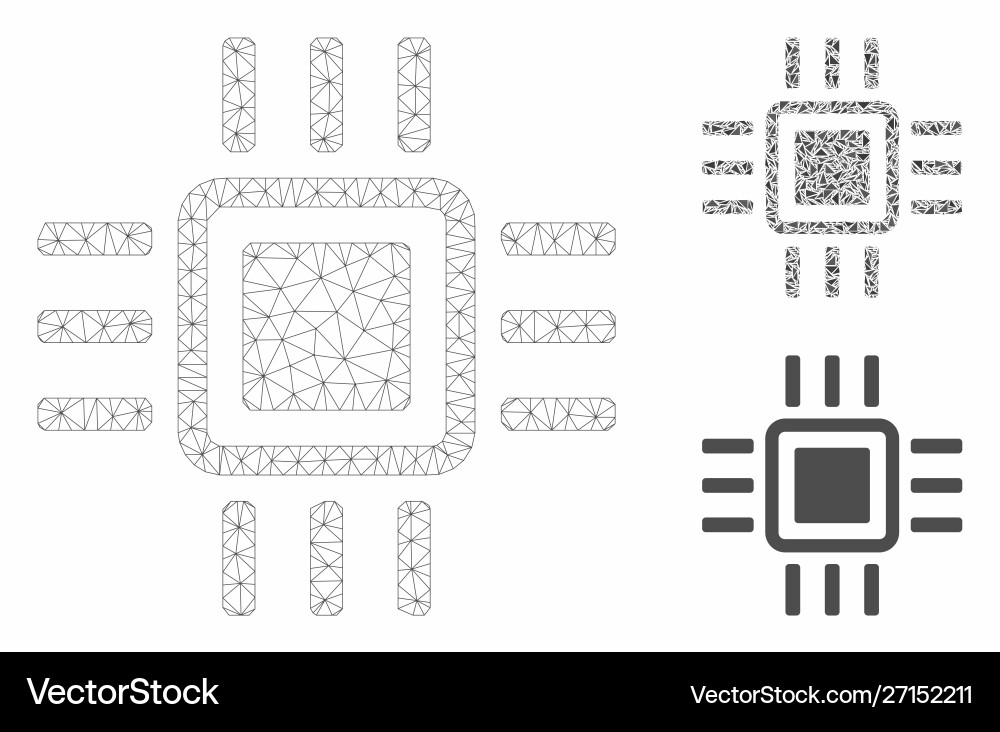 Processor mesh wire frame model Processor mesh wire frame model vector image