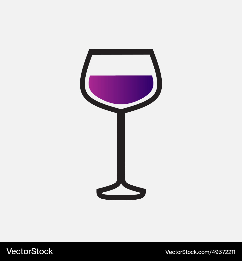 Purple juice glass minimalist logo simple design Purple juice glass minimalist logo simple design vector image