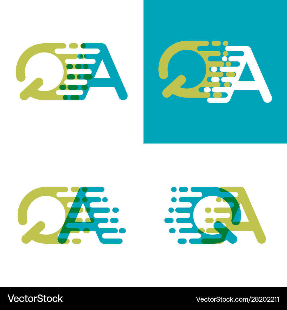 Qa letters logo with accent speed in blue Vector Image