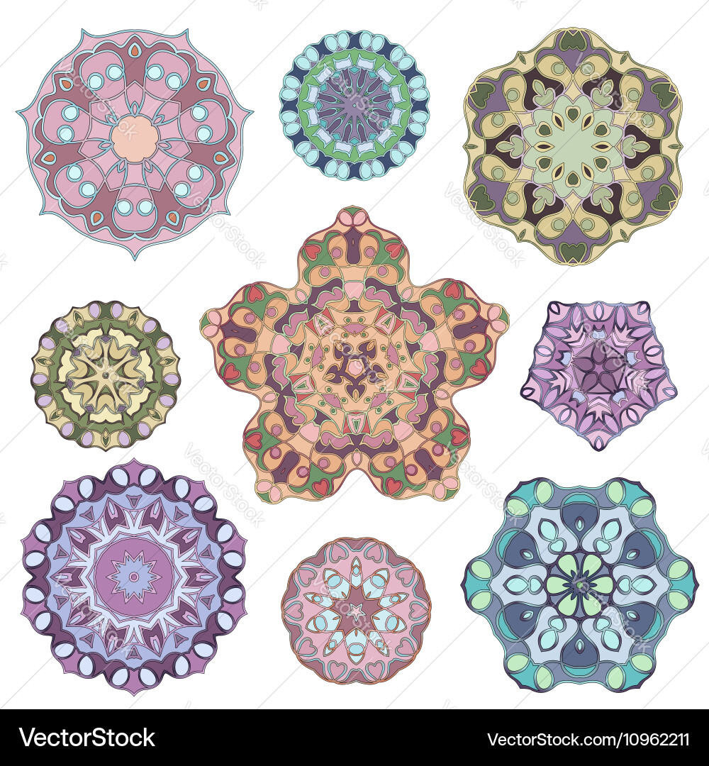 Set of abstract circular element Vector Image