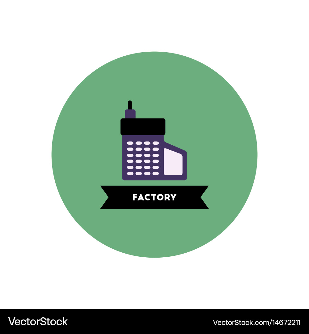Stylish icon in color circle building factory Vector Image